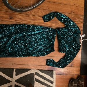 Velvet sequin long sleeve cut out maxi dress from Nasty Gal